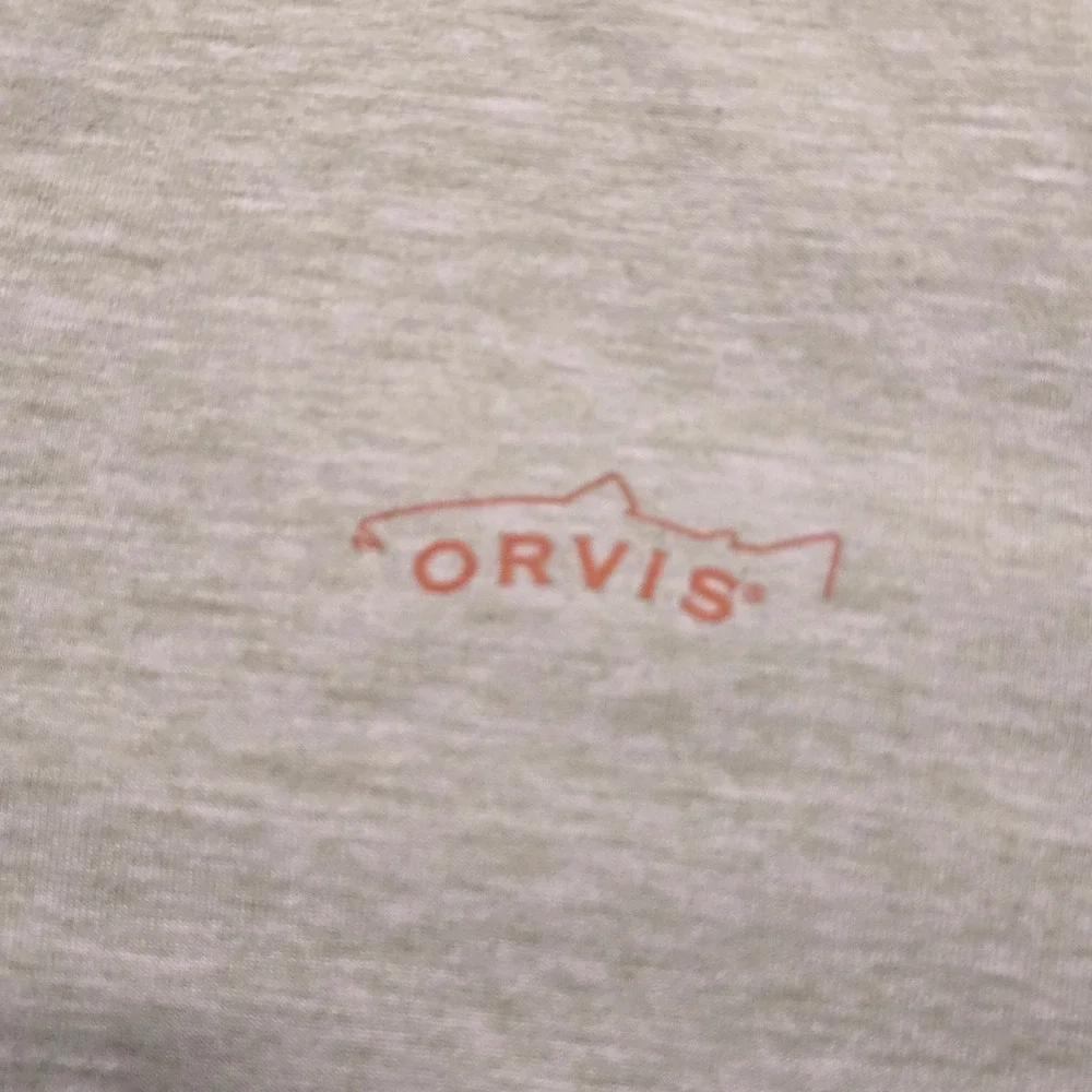 Orvis Trout Bum Mens Medium Green Heather 1/4 Zip Pullover Fish 1R47 Trout Logo